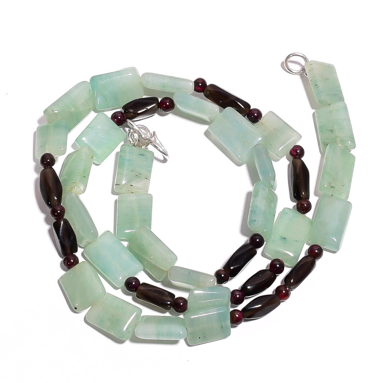 

Натуральный авантюрин дымчатый кварц гранат драгоценный камень гладкие бусины ожерелье 17 UB4072 UB-4072