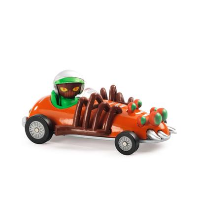 DJECO Crazy Motor Turbo Spider Sportwagen Rennwagen mit Figuren Autoaufhängung Lernspielzeug Lernalter 3 4 5 6 7 8 Jungen Kleinkinder Baby