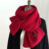 Korean Simple Vintage Long Scarf Solid Color Versatile Scarf Winter Warm Fashion Ladies Shawl Sweet Elegant Knitted Warm Scarf