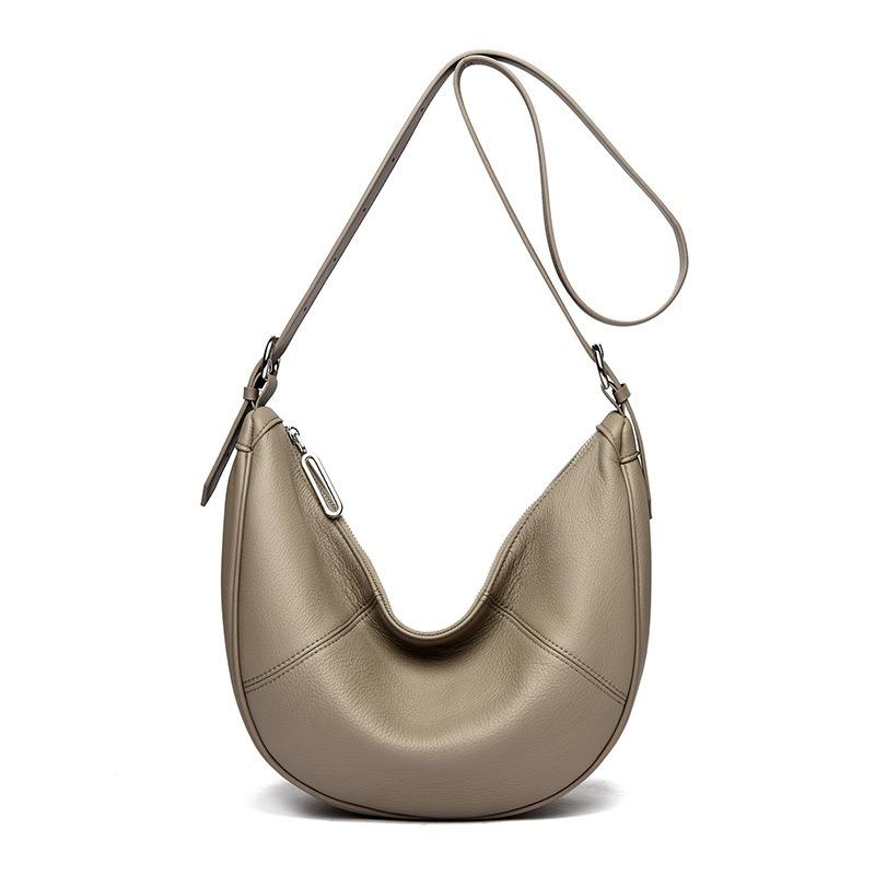 Neue Rindsleder-Umhängetasche Damen leichte Luxus-Hochqualitäts-Textur Achselhöhle Schultertasche Temperament Retro Vielseitig Knödeltasche