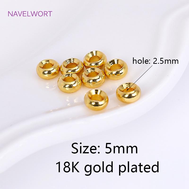 Brass 6mm Frosted Wheel Spacer Beads 18K Gold Plated Round Loose Beads For Jewelry Making DIY Jewelry Making Accessories