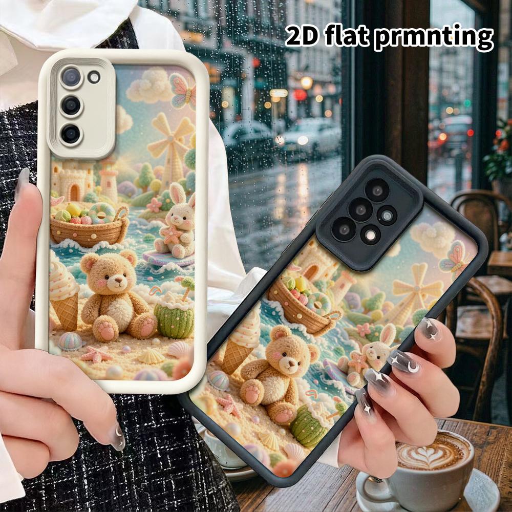 Phone case: 2D flat, suitable for Samsung Galaxy A34 A35 M05 M06 S20 S22 S21 FE Plus 5G protective cases, seaside vacation island, perfect Christmas a