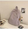 Schoolbag Korean ins Lazy Wind School Bag Female Solid Color Versatile Travel Lightweight Backpack College Student Class Leisure Backpack