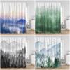 Nebeliger Wald Duschvorhang für Badezimmer Natur Berg Bäume Nebel Wald Polyester Stoff Badewanne Duschvorhang Heimdekoration