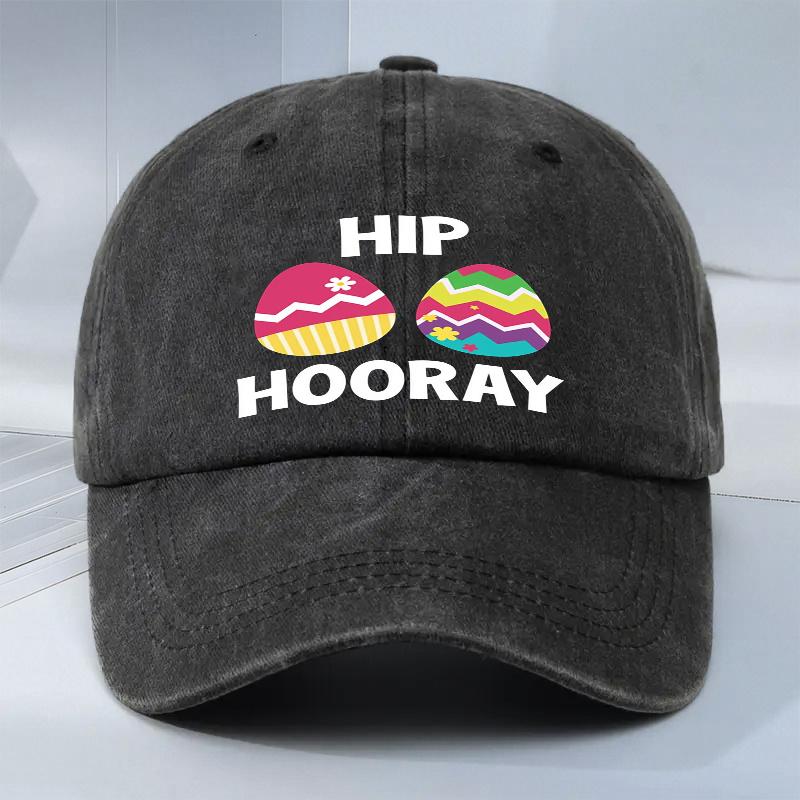 Hip Hooray Easter Egg Print Baseball Cap Polyester Adjustable Casual Outdoor Sports Unisex Adult Hat