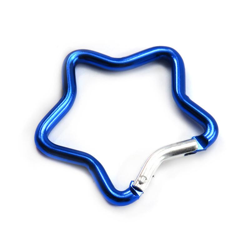 1/2/5PCS Outdoor Star Shaped Spring Locking Carabiner Clip Keychains for Backpack Camping Hiking Traveling Multicolour