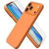 Coque Silicone - BOOLING - pour iPhone 17 Pro Max - Ultra Slim Souple Mat Orange - 2 Verres Trempés