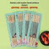 Stainless Steel BBQ Skewers with Wooden Handle for Home, Commercial, and Supermarket Use