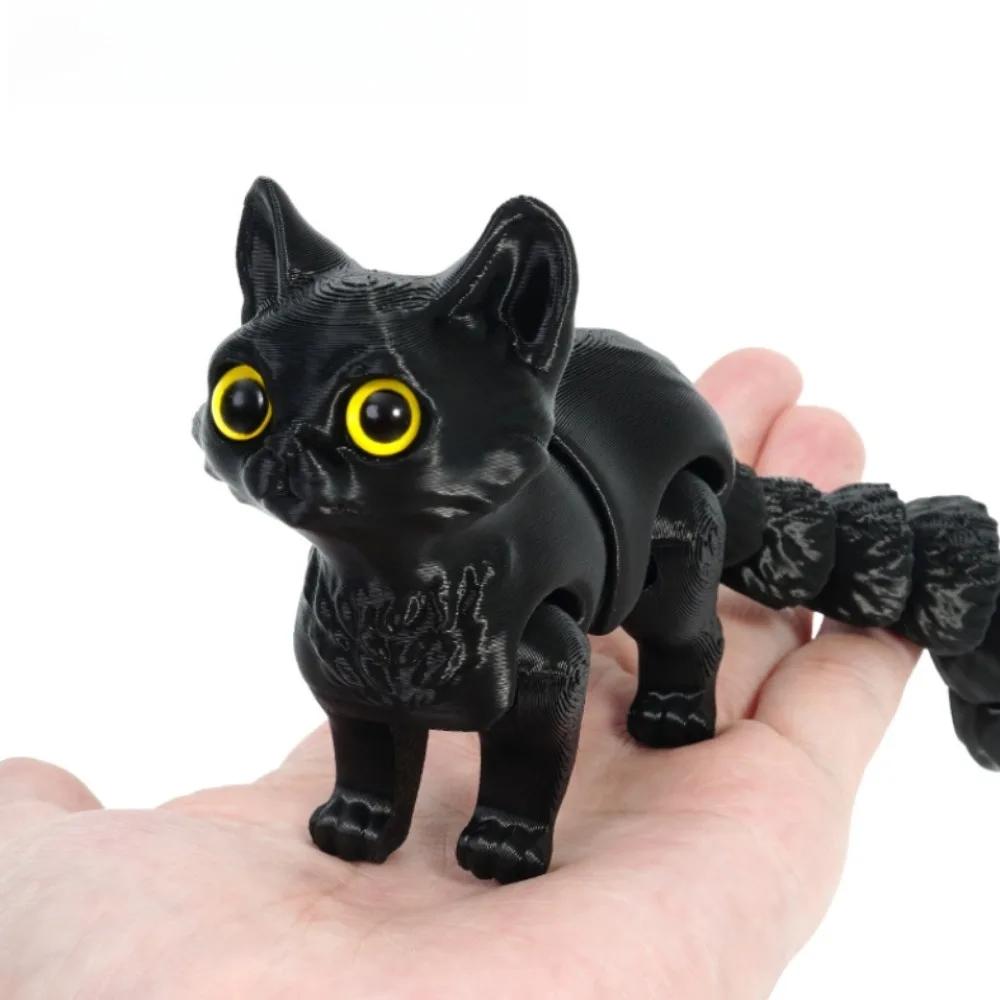 3D Tištěný Roztomilí Koťátka Domov, Pohyblivý Kloub Ocasu Domácí Ozdoba, Pokojová Dekorace Ozdoby do Auta, Stolní Dekorace, Dávání Dárku Příteli