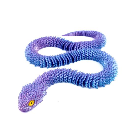 3D Printed Snake Figurine Movable Joints Snake Figure Articulated Animal Model Toy Home Office Bookshelf Desktop Decoration Ornament