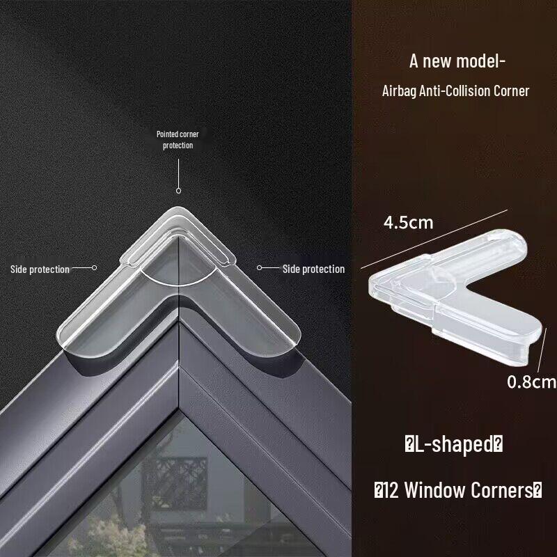 Aluminum Window Anti-Collision Silicone Corner Protector for Inward Opening Windows - Safety Right Angle Sleeve