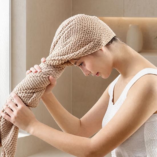 Hair Drying Towel, High-Density Coral Velvet Fabric Hair Wrap, Large Size Super Absorbent Hair Towel for Curly Hair