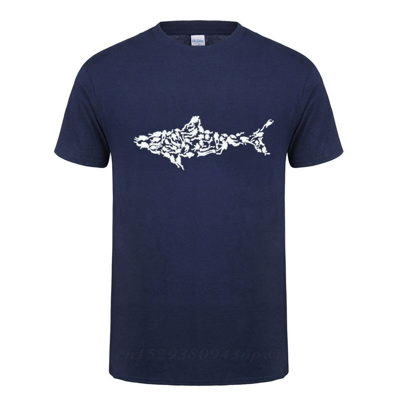 Funny Birthday Gifts For Men Dad Father Son Guys Friend Brother Shark Scuba Diver Tshirt Tee Divinger Dive Cotton Joke T Shirts