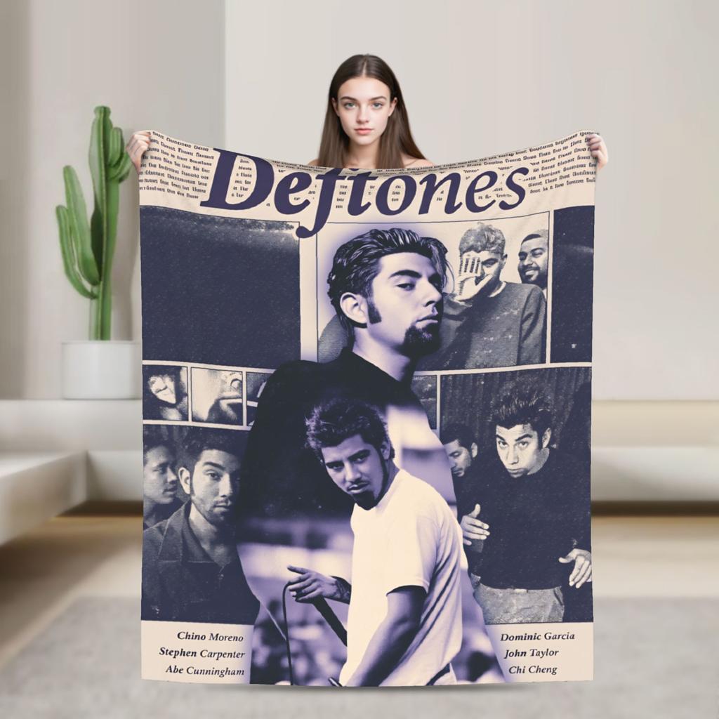 Deftones Metal Band Warm Soft Blanket  Picnic Plush Throw Blanket Pattern Couch Chair Flannel Bedspread Sofa Bed Cover
