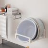 Foldable Wall-Mounted Washbasin Rack Multifunction Punch-Free Kitchen Bathroom Rack Basin Storage Rack Towel Hanging Holder