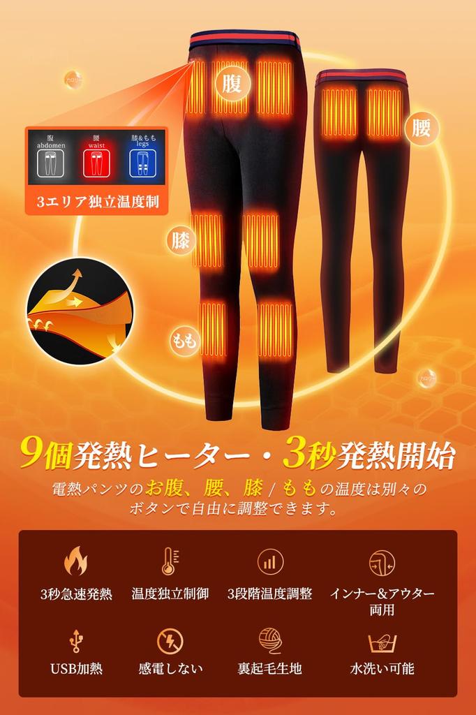 Ceoir Electric Heated Pants for 9 Front and Back Heating Points Removable Heated Pants with Fiber Fast Temperature [New 2025 & Belt] Women's