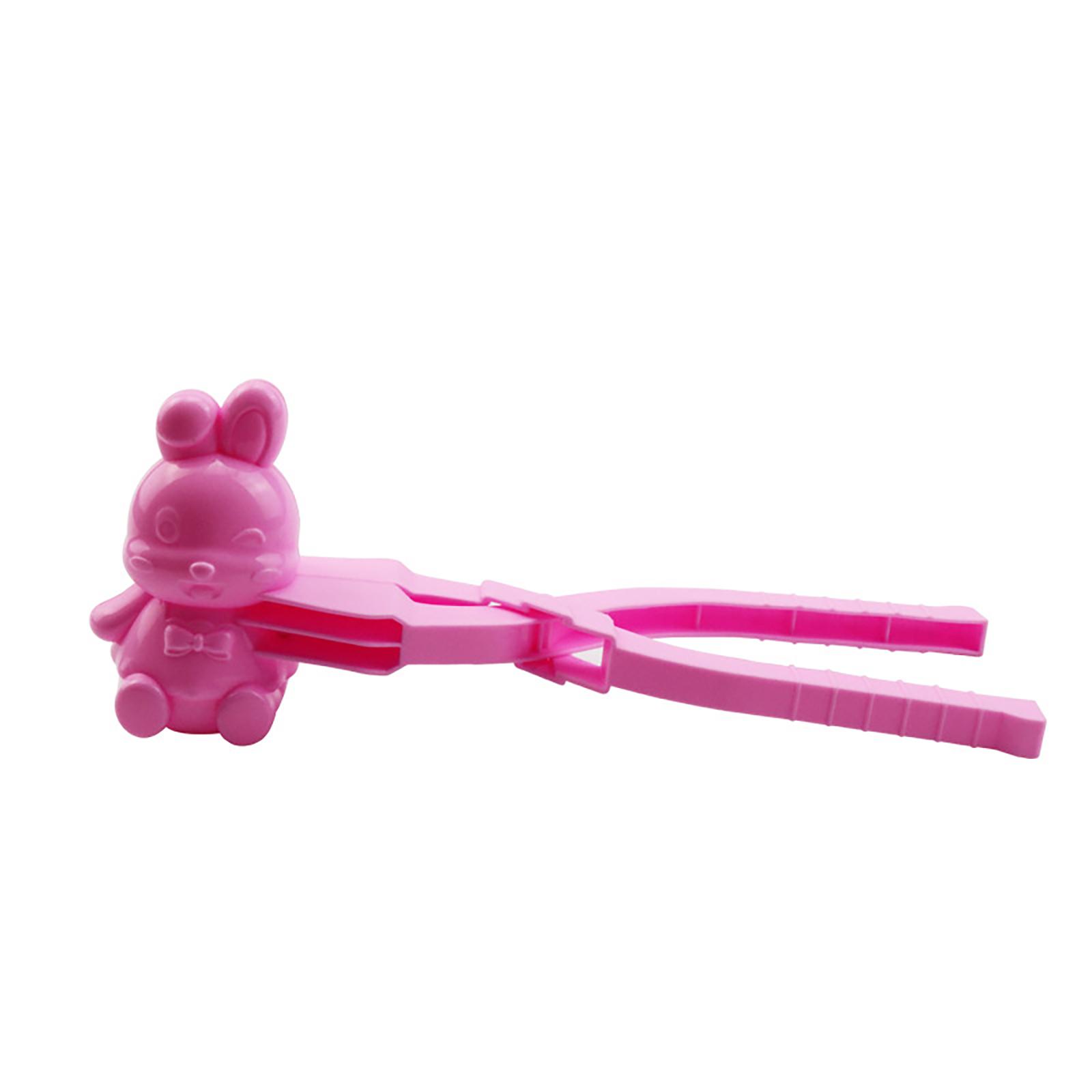 

1Pcs Bunny-shaped DIY SnowBalls Model Clips for Adults Children Unisex Plastic Snowball Mould Toy Outdoor Winter Snow Play Toys розовый