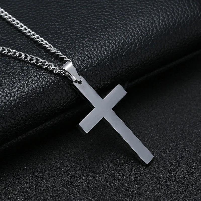 Vintage Gothic Pendant Cross Necklace Cool Street Style Punk Jewelry for Men Women Black Chain Accessories Decoration Wholesale