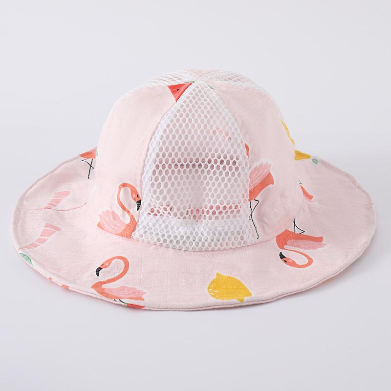 Children's Summer Mesh Sun Hat - Large Brim Fisherman Style for Boys and Girls