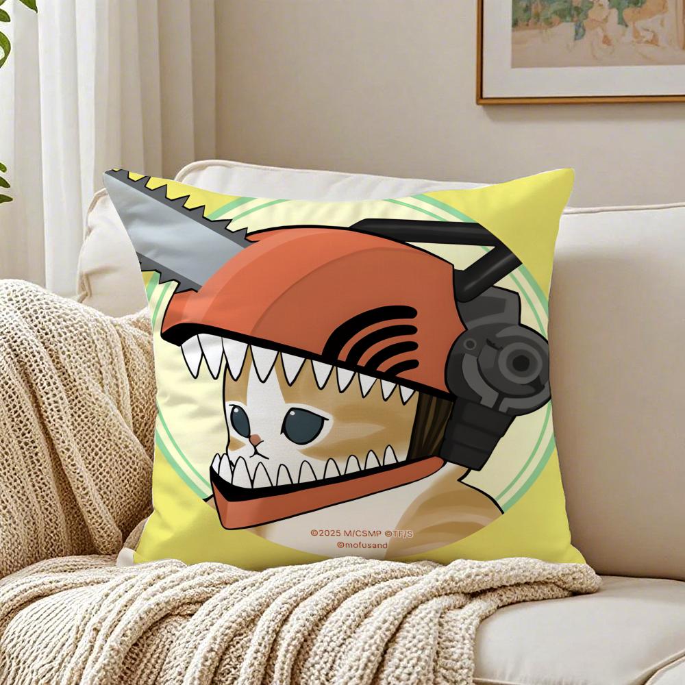 anime violent CChainsaw MMan Cushion Cover Pillowcase Antidustmite living Room Sofa Decor Cushion Room