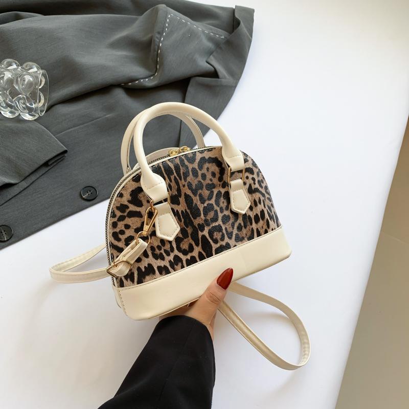 Umhängetasche mit Leopardenmuster für Damen, modische Handtasche, Umhängetasche mit Muschelmuster für Mobiltelefone