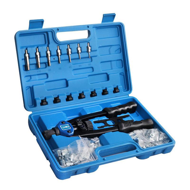 110pcs Manual Rivet Nut Tool Set, M3-M12 Threaded Nut Riveter