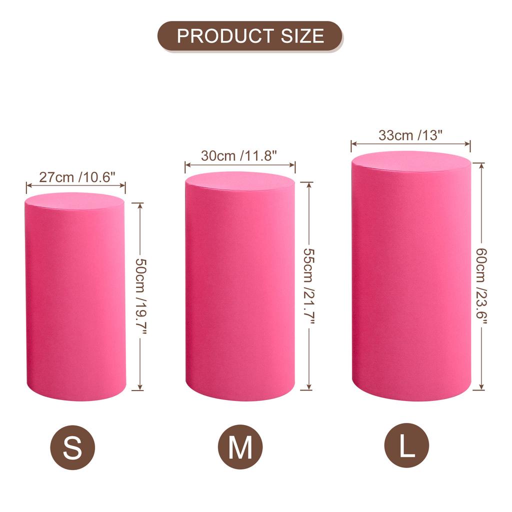 3/5pcs Plinth Stand Cover Elastic Pedestal Column Cylinder Covers Cylinder Spandex Stand Covers for Birthday Wedding Decoration