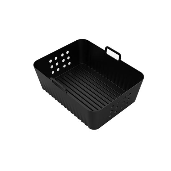 

Air Fryer Silicone Mat Reusable Double Hole Grill Pan Liner Food-Grade Silicone Liners for Ninjia Air Fryer чёрный