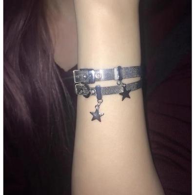 Harajuku Sweet Girls Star Charm Bracelets Cute Punk Pentagram Bangle for Women Party Club Korean Fashion Jewelry