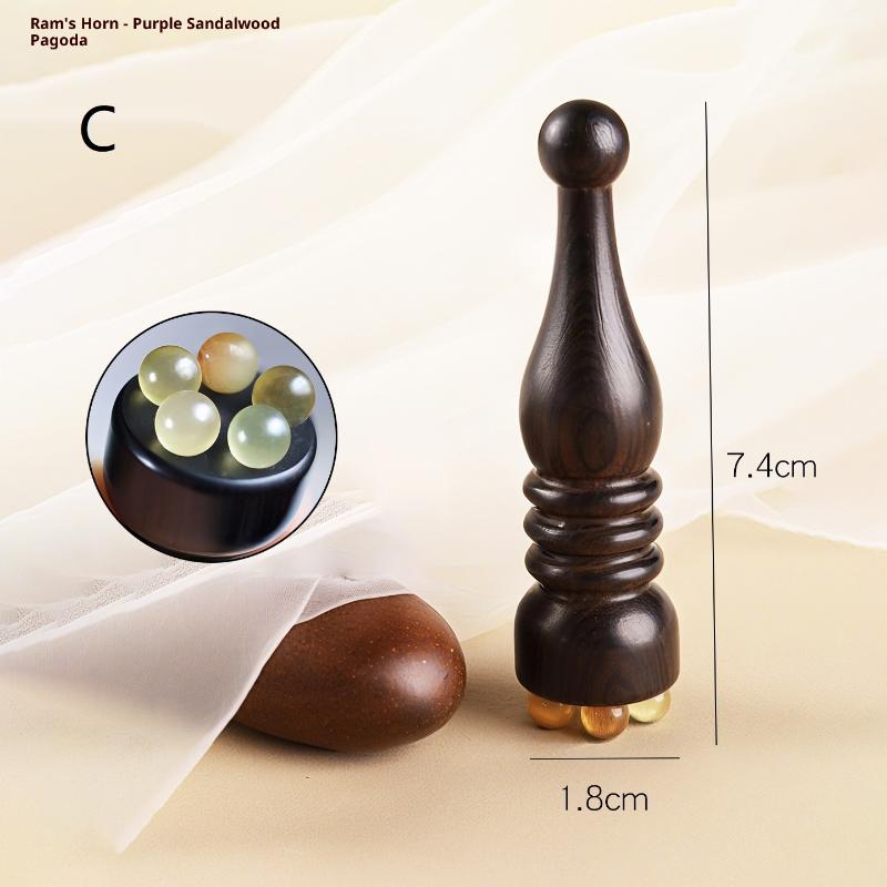 {Summer2}Lotus Seedpod Shape Massage Tool Sandalwood Gua Sha Massage Sticks Facial Skin Care Physiotherapy Tool