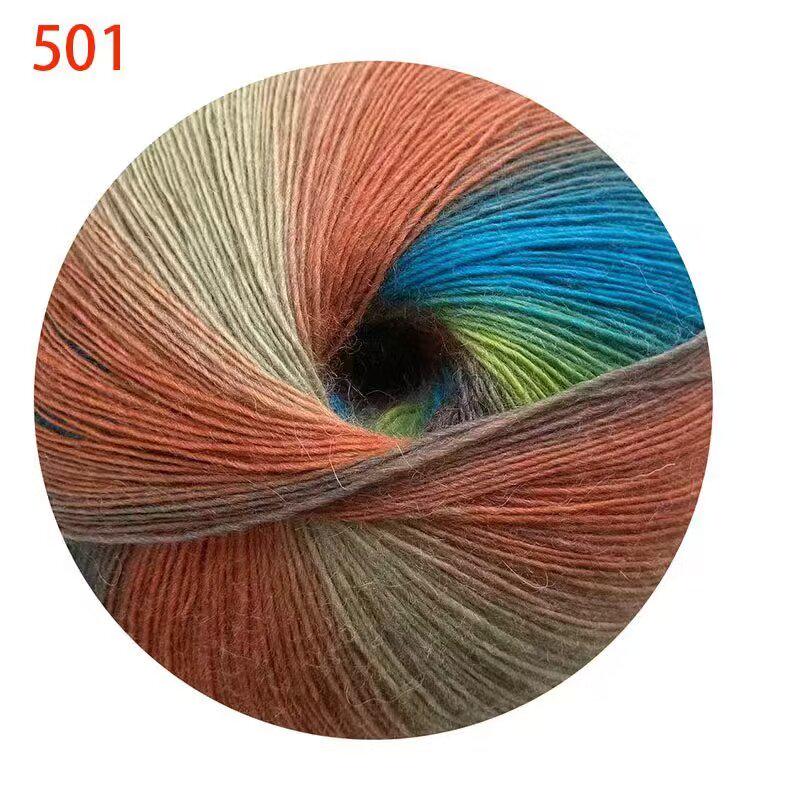 Градиентный шарф «Кленовый лист»: Крючком связанный кардиган из австралийской шерсти радужной пряжей