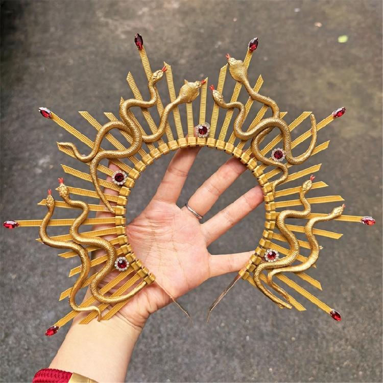 Antique Snake Hairband Spiked Hairhoop For Women Girl Theme Event Gathering Crowns Headpiece for Daily Party Styling