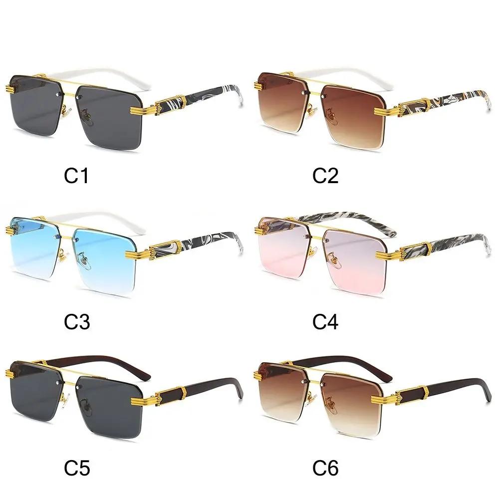 Fashion Rimless Sunglasses Square Women Retro Men Gradient Sun Glasses Brand Designer Eyewear UV400 Shades Oculos Female