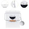 Cat Food Storage Container Dustproof Cover Iron Food Dispenser for Apartment