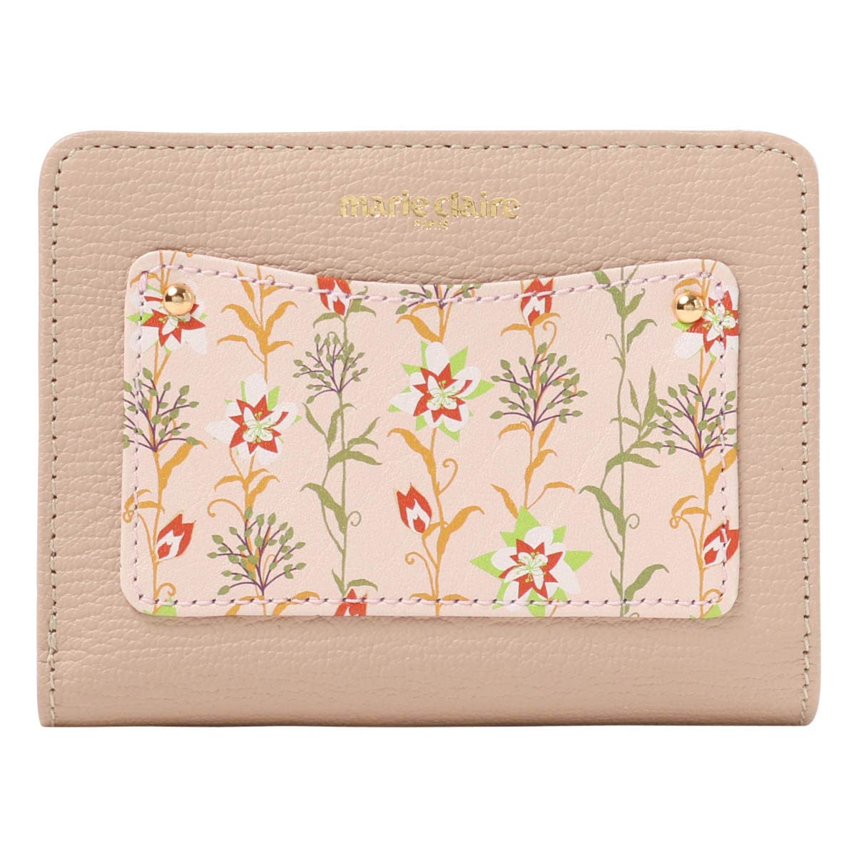 

Bifold Wallet Mini Wallet Flowery 88745 Flowery Cowhide Genuine Leather Floral Pattern Pink [Marie Claire] Women s [33]