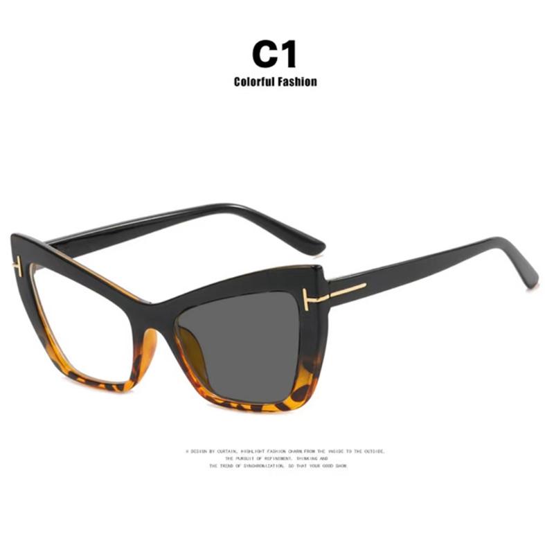 New Brand Design Fashion Cat Eye Leopard Glasses Women Frame Photochromic Anti Blue Light Computer Reading Eyeglass Degrees 0~+6