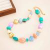 SHIXIN New Bohemia Acrylic Resin Irregular Beads Choker Necklace for Women Trendy Adjustable Charm Clavicle Chain Jewelry Gift