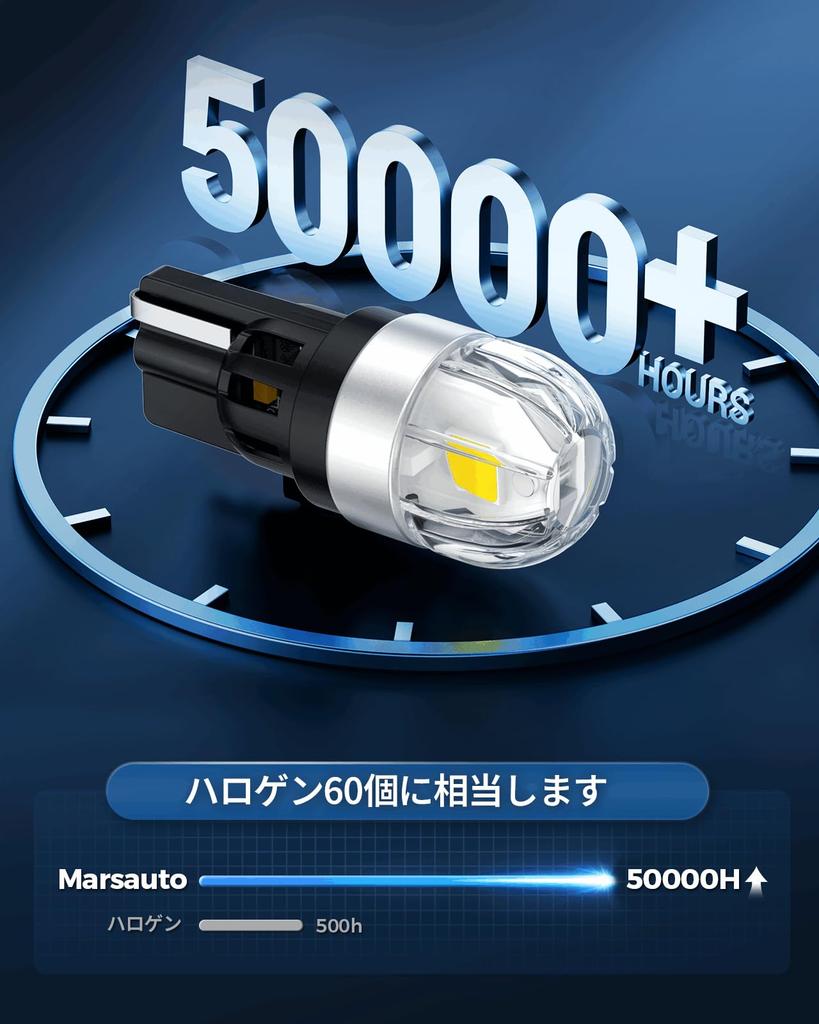 Marsauto T10 LED Position Lamp, License Plate Light, Burst Light, 1,120 lm, Room Lamp,