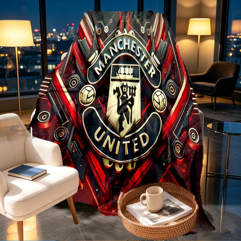 Manchester United F.C Print Blanket - Soft & Comfortable, for Bedroom, Travel, Sofa, Home Decoration - Birthday Christmas Gift for Friend