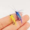 Trockenfliegen Angelköder-6/10Stk.-Blau&Gelb Maifliege Trockenfliegen Kristallfaden Seidenkörper Köder Größen#10 Für Forelle/Barsch/Karpfen usw. im Süßwasser oder Salzwasser.