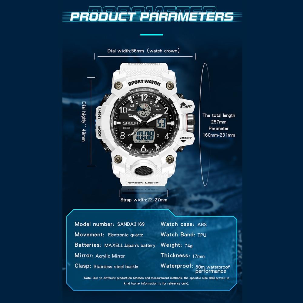SANDA Watches Creative Sports Electronic Watch Personalised Fashion Electronic Watch