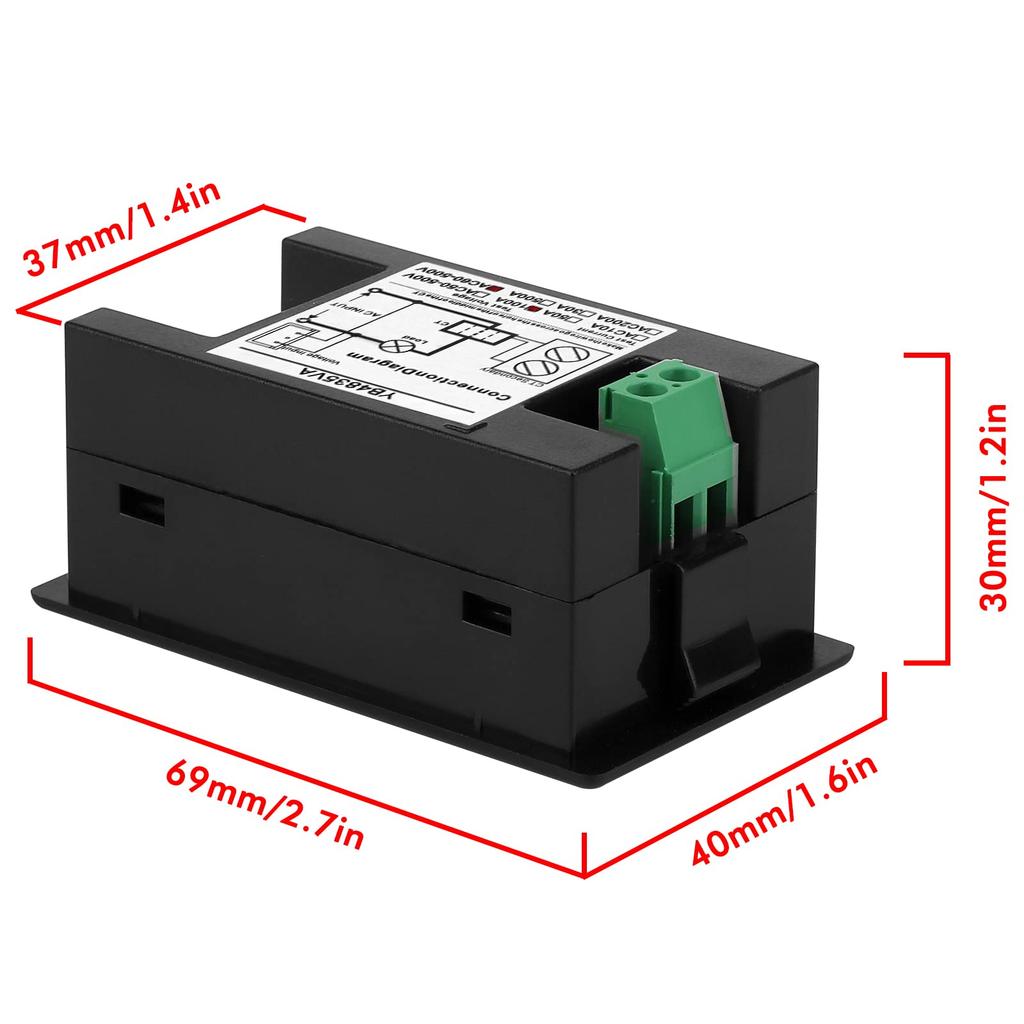 DROK LED AC 500V 100A Dual-Anzeige mit AC-Voltmeter Digitaltester 0,39" Multimeter, Voltmeter/Amperemeter Panel, 2-Draht Amperemeter/Voltmeter