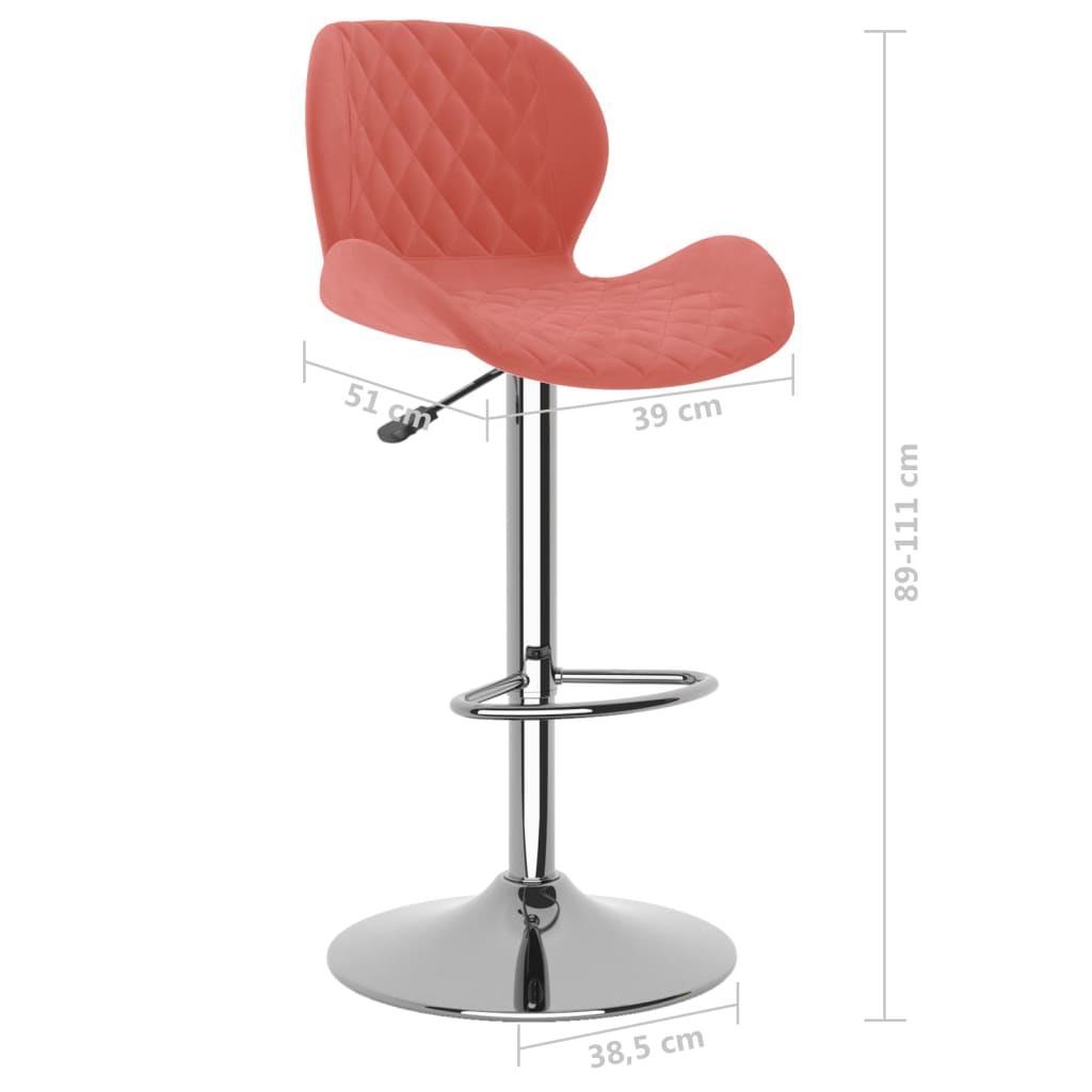 Bar Stool 2 Pcs. Pink Velvet