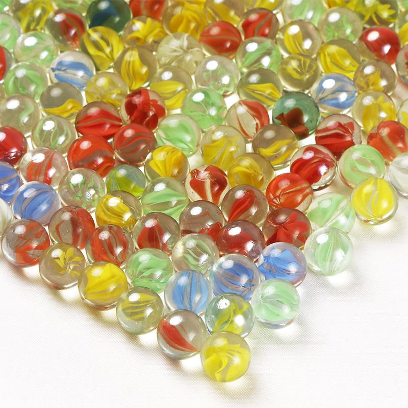 50PCS 14mm Colorful Glass Marbles Toy Kids Marble Balls Run Game Solitaire Toy Accs Vase Filler&Fish Tank Home Toys Gift