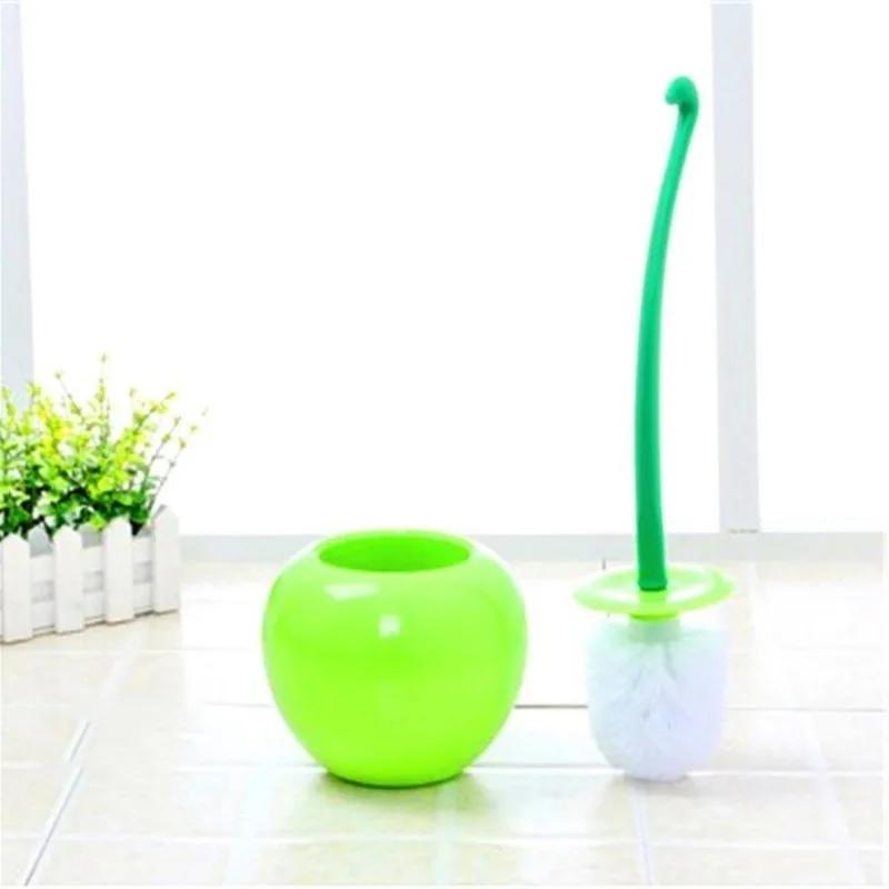 Cherry Toilet Brush Set Plastic Toilet Cleaning Brush Toilet Brush Plastic Daily Necessities Seal Design Radiant Handle FreeShip