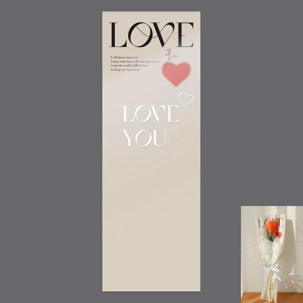 

20 шт. Пакет для упаковки цветов со словами любви Водонепроницаемая подарочная упаковка для Дня святого Валентина легкие хаки