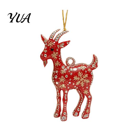 Acrylic Festive Hanging Pendants 2D Goat Christmas Tree Ornament, Zodiac Pendant with Gold String, Year of The Ornament 2027, Chinese New Decor