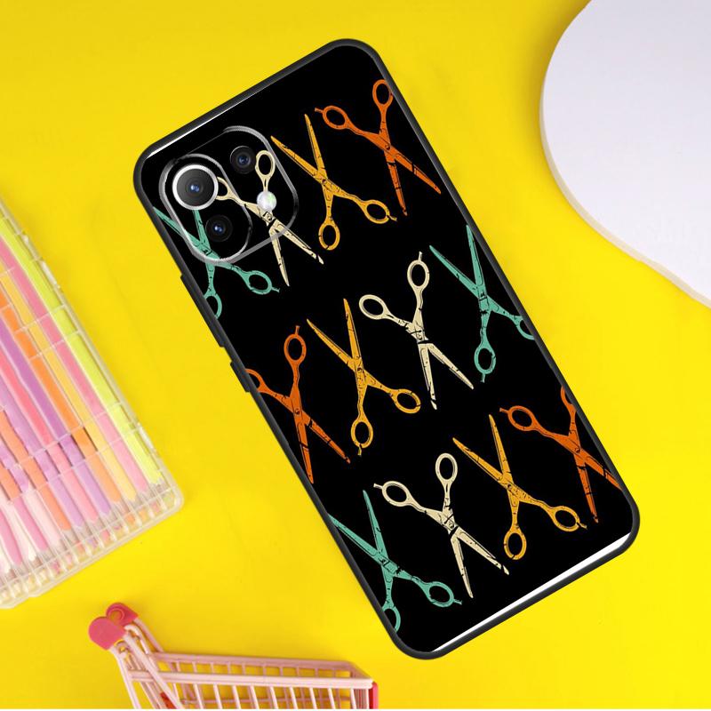 Hairdresser Barber Scissors Cover For Xiaomi 14 13 Ultra 11T 12T 13T 14T Pro POCO X7 Pro X3 X5 F3 F5 F6 M6 X6 Pro Case
