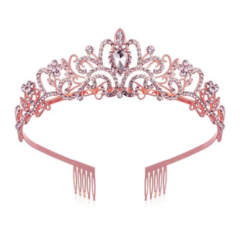 Barock Exquisite Krone Brautkrone Tiara Haarschmuck Beliebter Prinzessin Haarkamm Krone Tiara Schultergurte