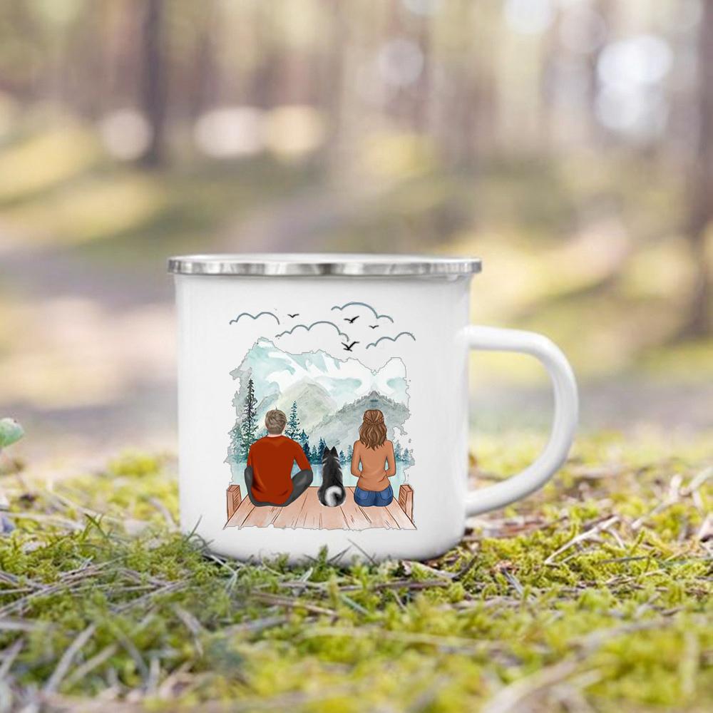 Personalized Name Enamel Mug Custom Dog Lovers Gift for Dog Mom Dog Parents Tea Cup Drink Tea Milk Mugs Festive Best Gifts